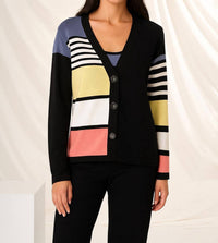 Angel Apparel - Stripe Button Up Cardigan