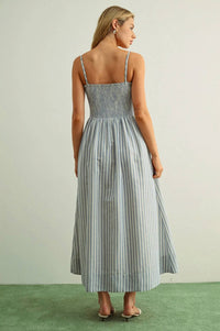 Miou Muse - Striped Smocked Maxi Dress