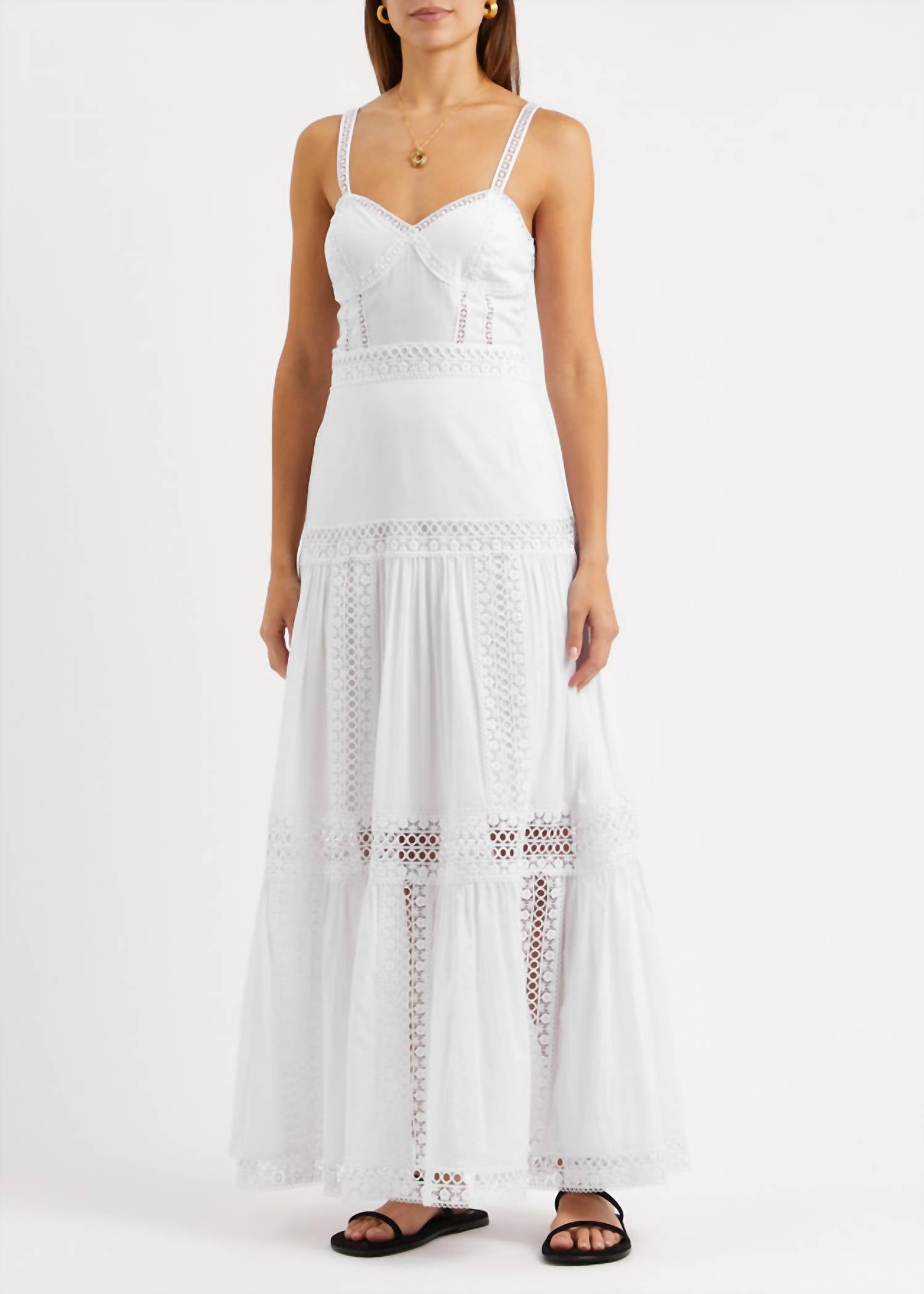 Charo Ruiz - Giogia Lace-trimmed Long Dress
