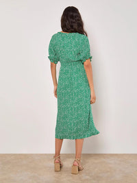 Apricot - Milkmaid Midi Spot Printed Dress
