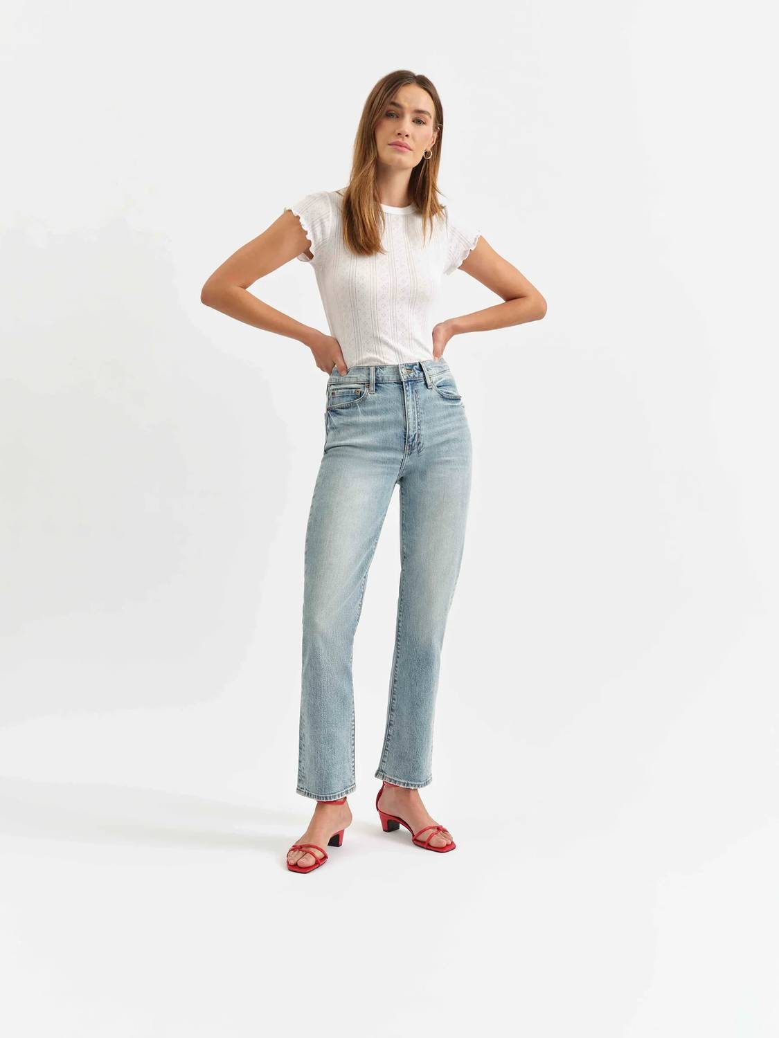 Daze - Smarty Pants High Rise Slim Straight Jeans