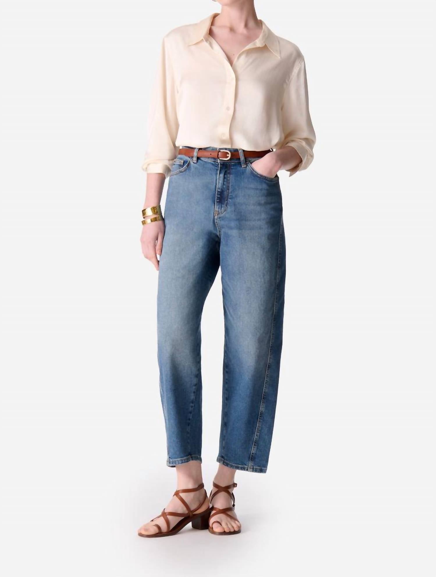 Vanessabruno - Caleb High Waisted Barrel Cut Jeans