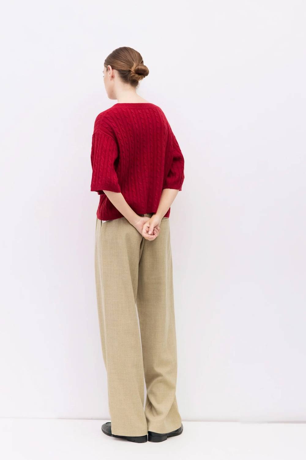 Mod Ref - Short Sleeve Cable Knit Sweater