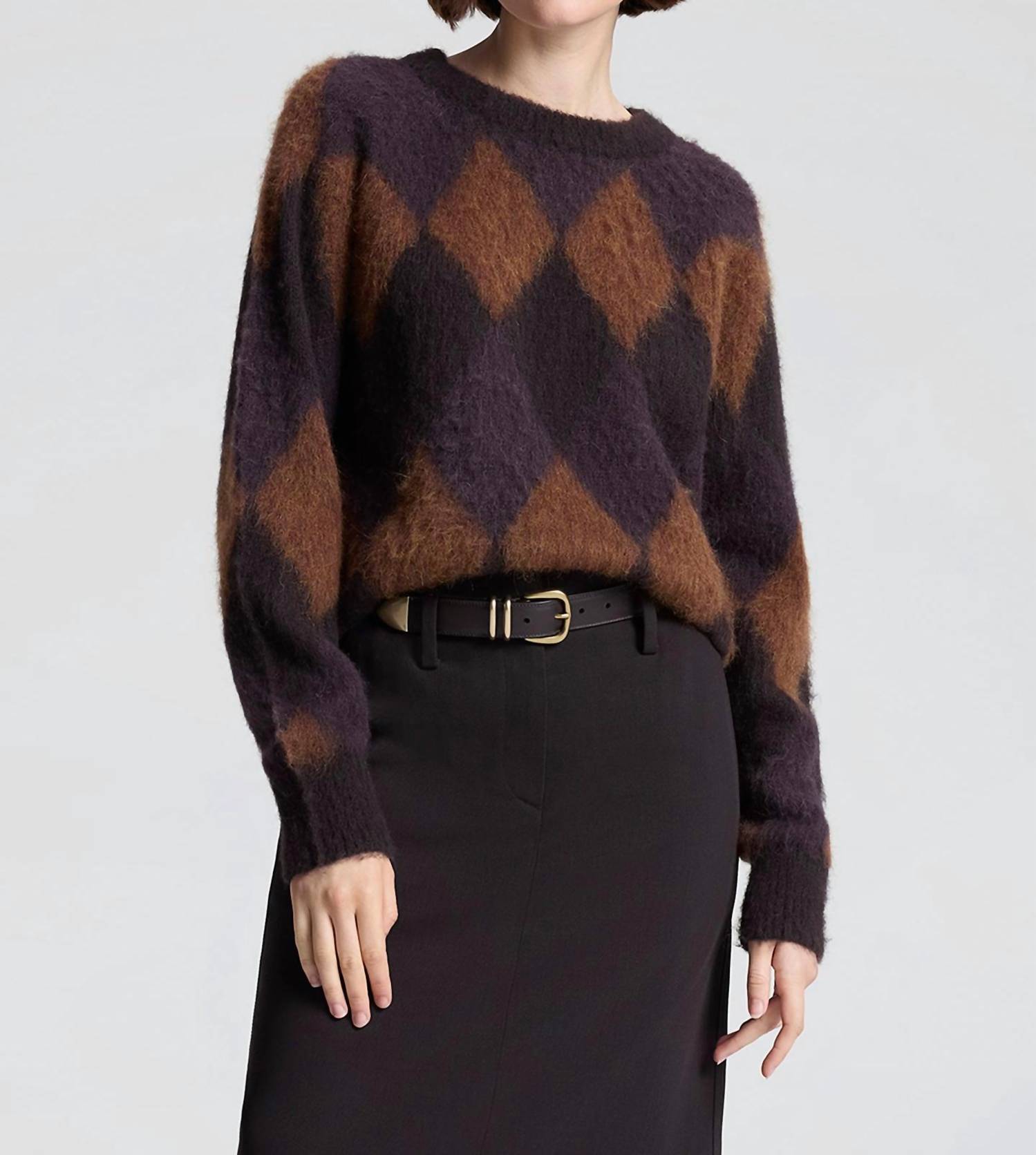 A.L.C. - Ezra Brushed Alpaca Argyle Sweater