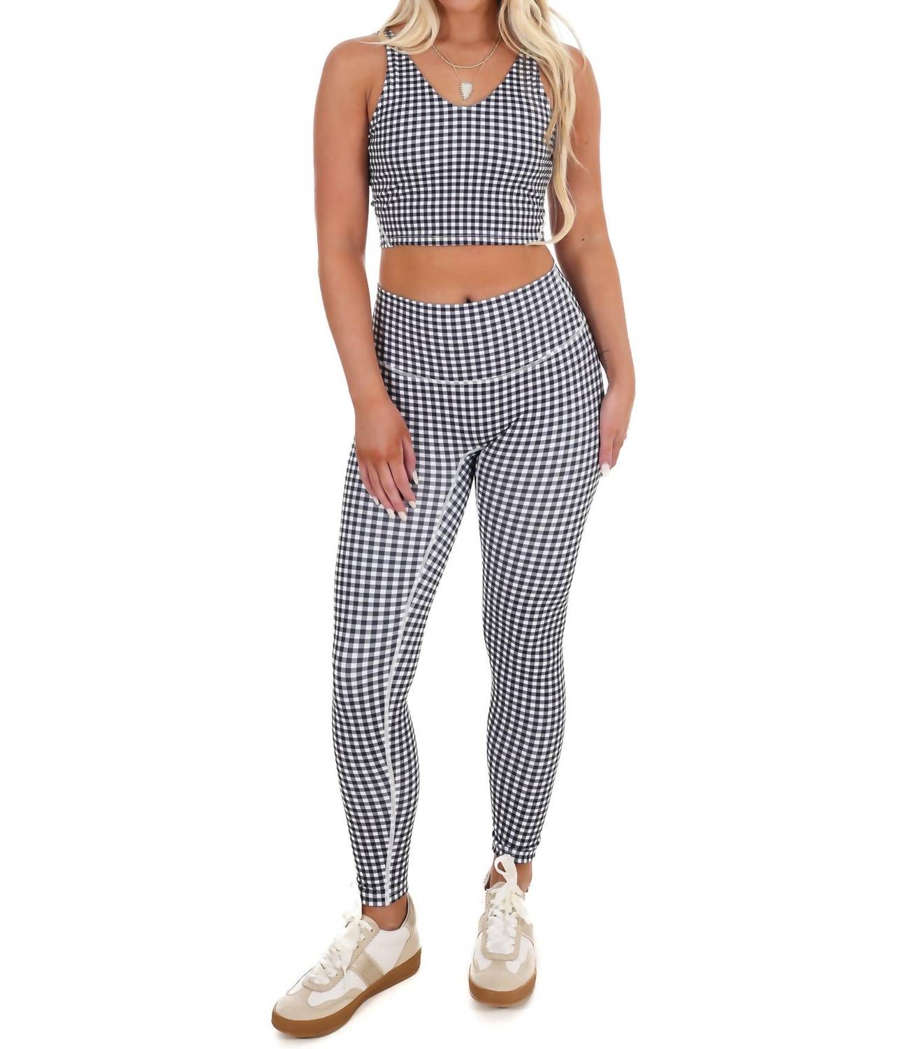 Kimberly C - Gingham Glow Cropped Tank Top