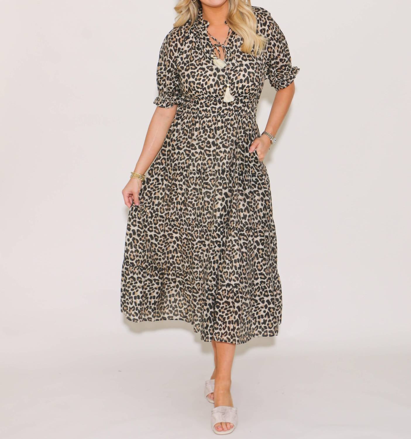 Thml - Smocked Waist Print Maxi Dress