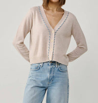 Autumn Cashmere - V-neck Knit Cardigan With Tubular Lacing