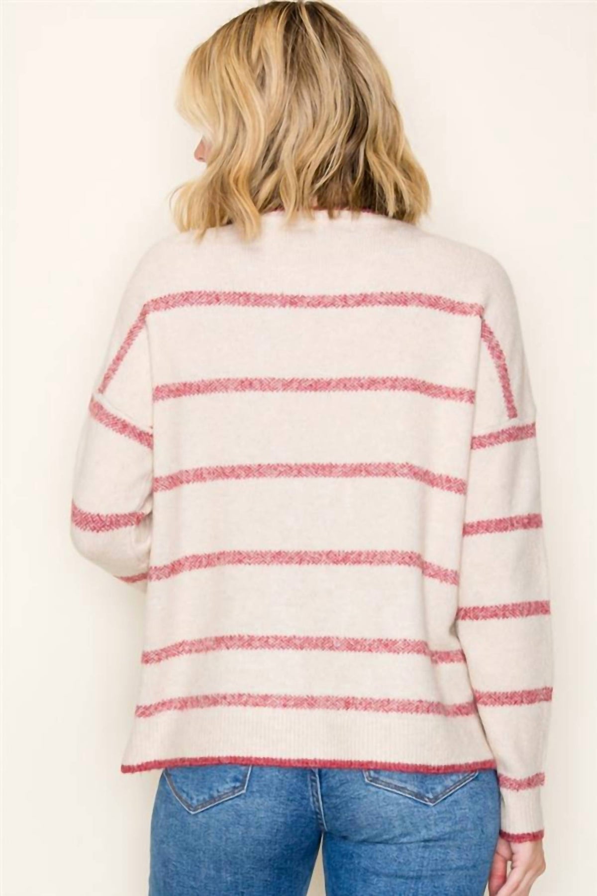 Staccato - Striped Crew Neck Loose Fit Sweater