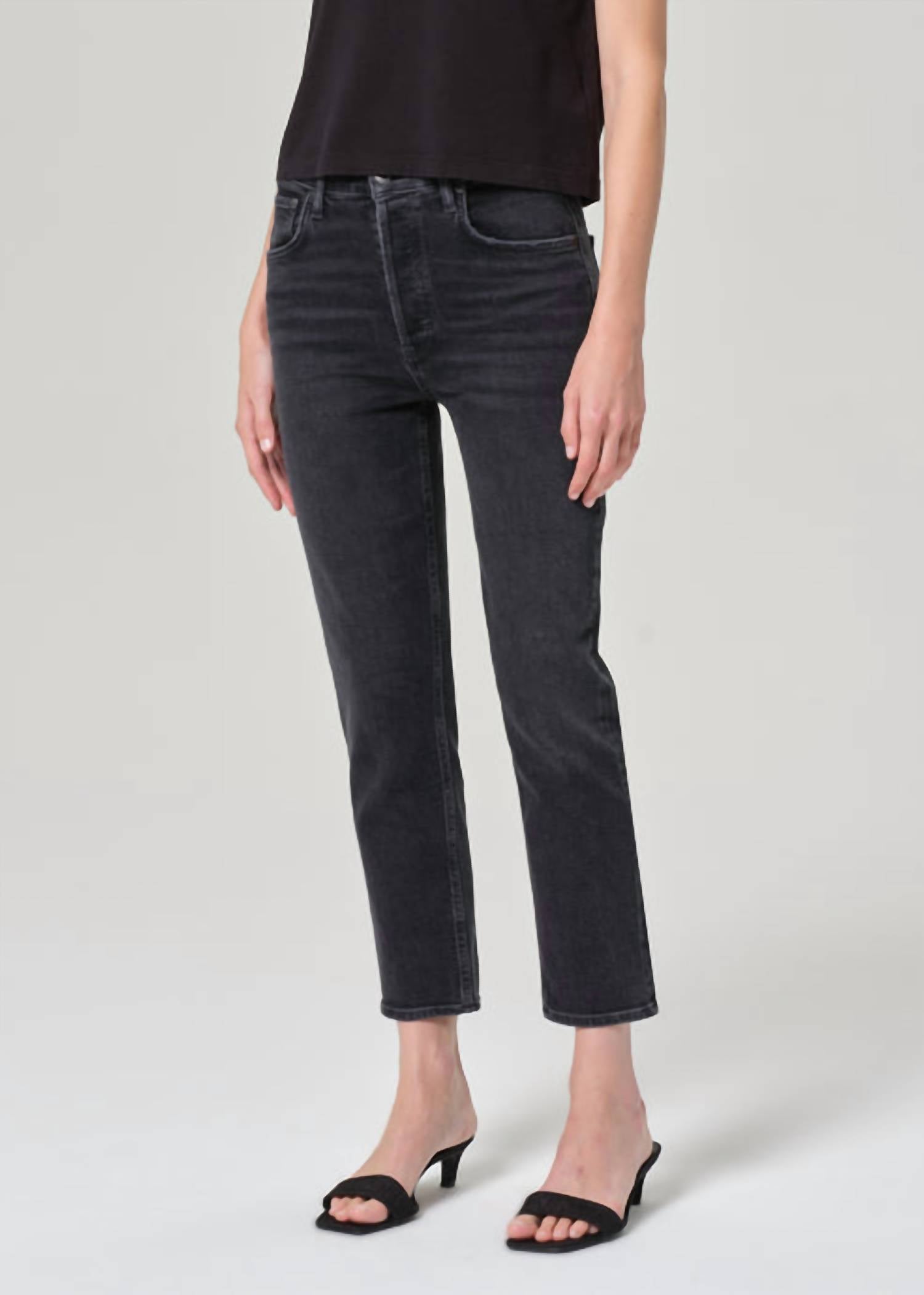 Agolde - Riley High Rise Straight Crop Jeans