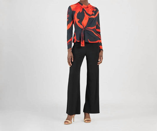 Clara Sunwoo - Floral Print Long Sleeve Loop Front Top