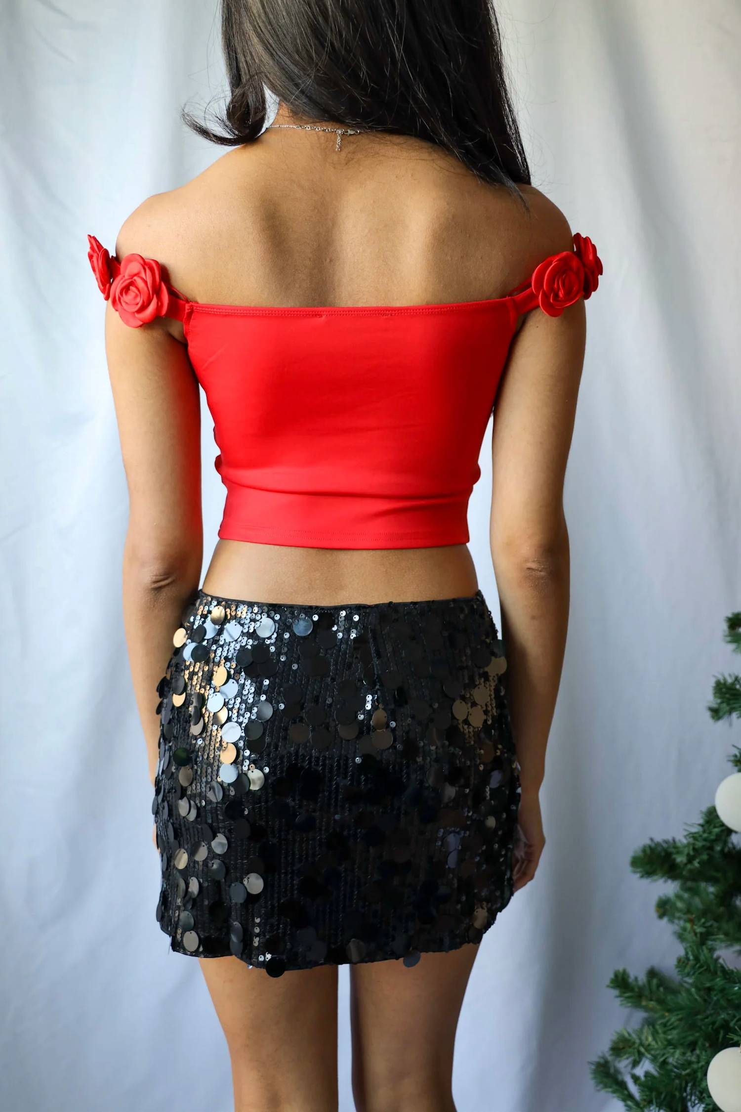 Blue Blush - Off The Shoulder Crop Top
