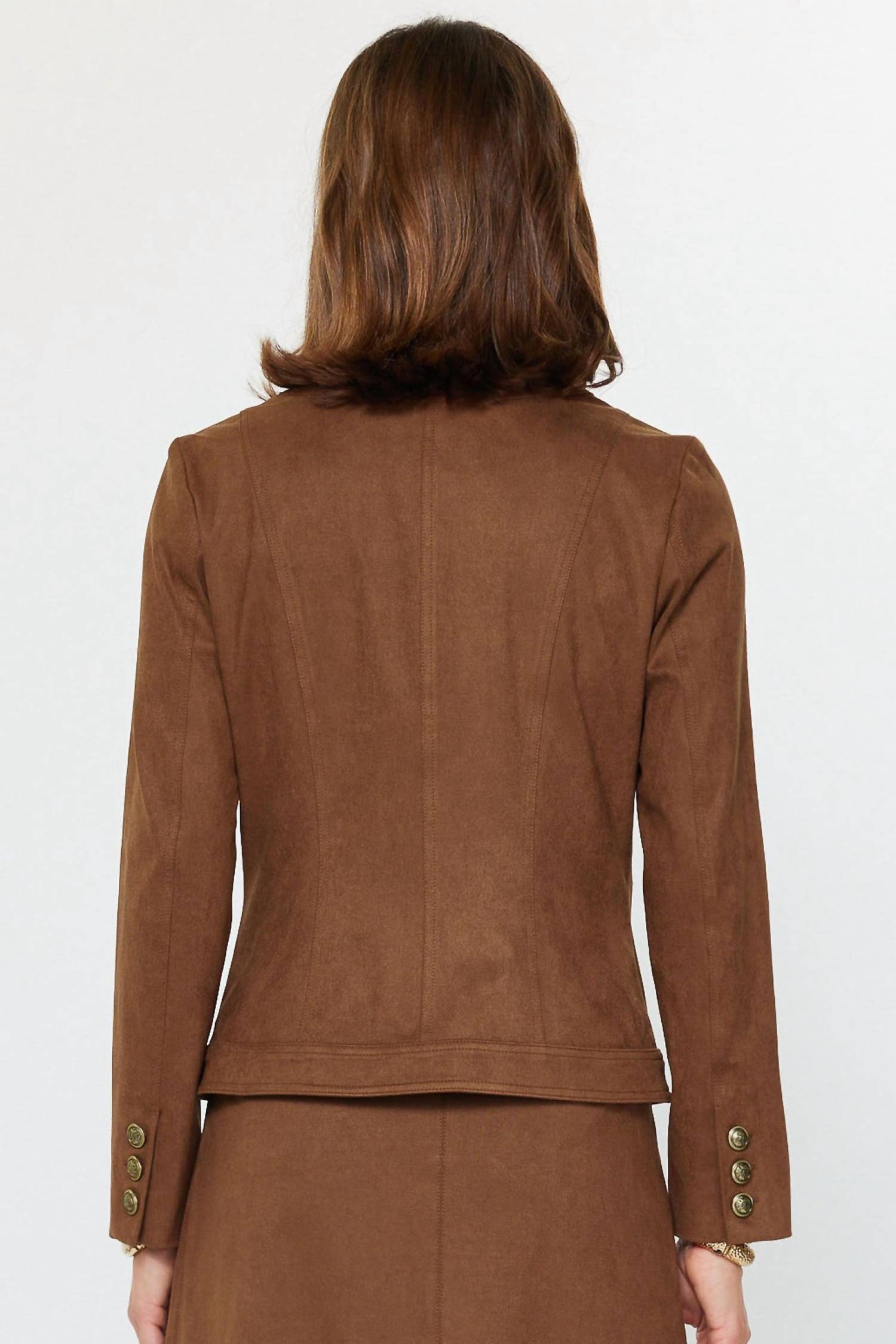 Current Air - Willow Suede Jacket with Antique Button Details