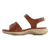 Andrea Women's Ankle Strap With Hook And Loop Closure Sandal in brown - women's sandal - detail view