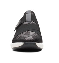 Clarks Women's Un Rio Strap Sneaker in black snake - women's sneaker - alternate view