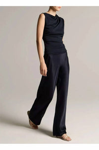 Vince - High Waisted Fluid Satin Bias Pants