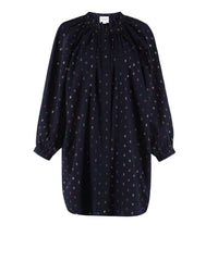THE SHIRT Minka Dress in navy lurex - women's dress - detail view