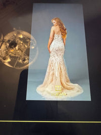 Terani Couture Sweetheart Strapless Gown in champagne - women's dress - detail view