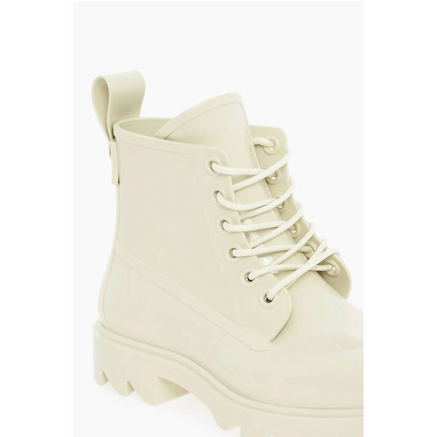 Bottega Veneta - Women's Shiny Rubber Ankle Boots With Round Toe