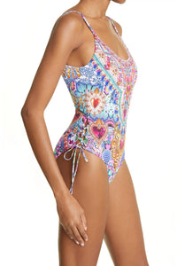 Camilla - Scoop Neck Lace Up Side One Piece
