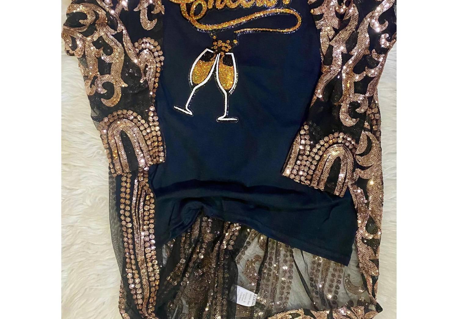 Trendy Tee Co. - Unisex - Cheers! Sequin Embellished Tee
