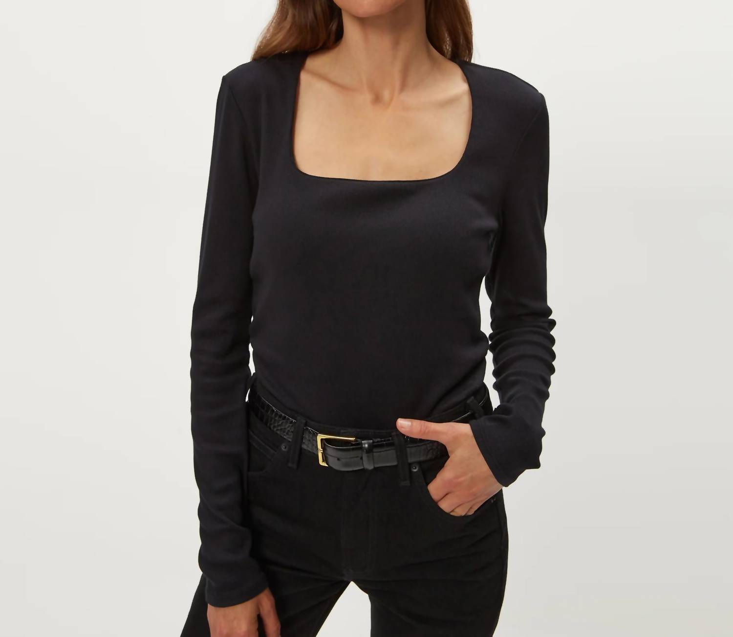 Michael Stars - Sarah Square Neck Long Sleeve Top