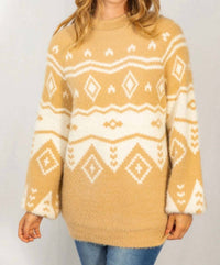 White Birch - Women's Aztec Print Sweater