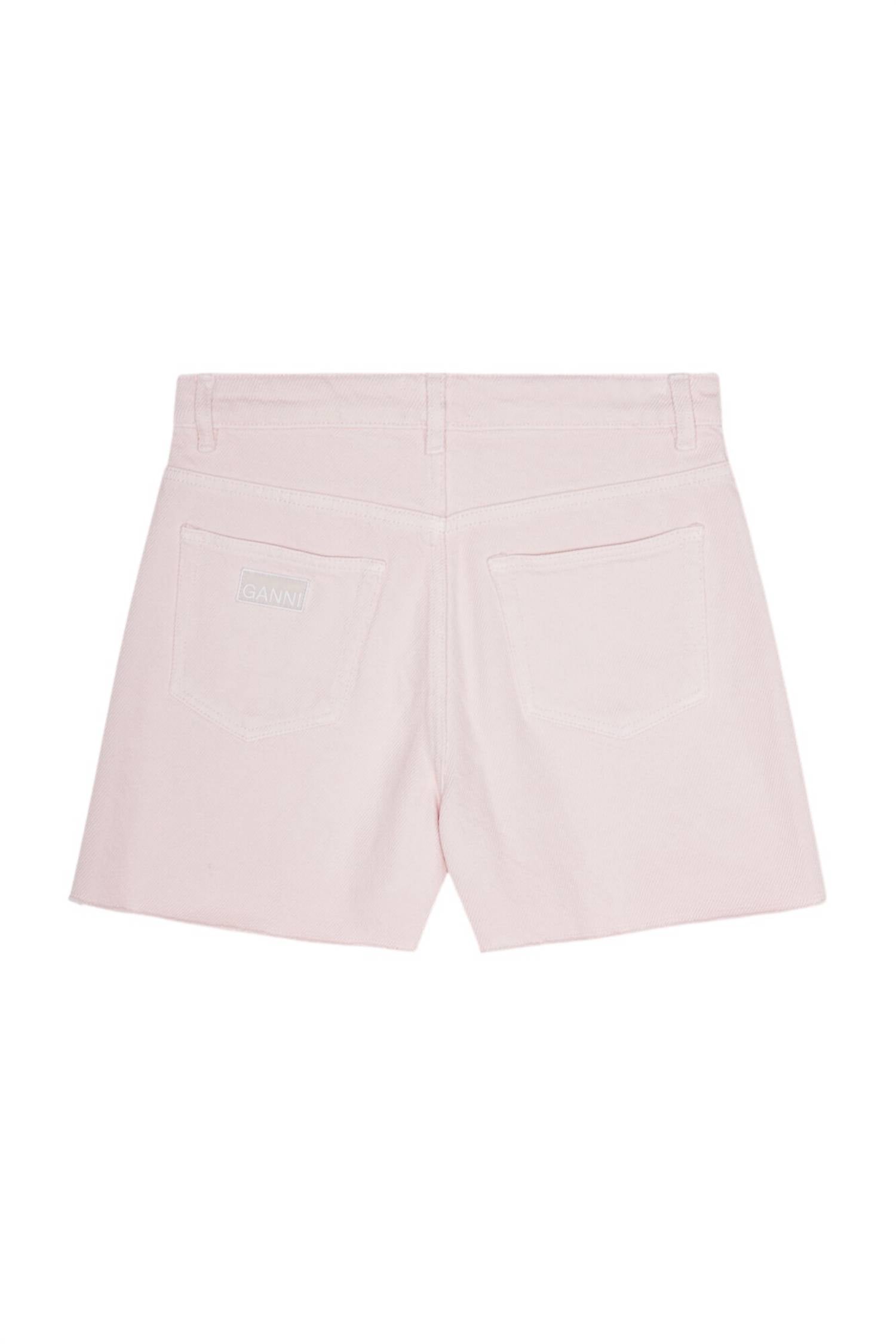 Ganni - Frayed Edge Cotton 5-Pocket Denim Shorts