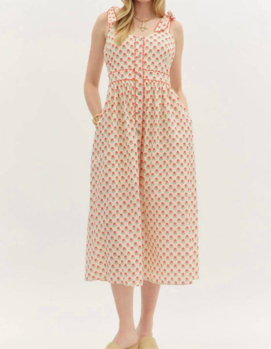 Entro - Poppy Floral Button Down Midi Dress