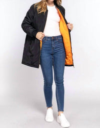 Active Basic - Long Line Bomber Jacket