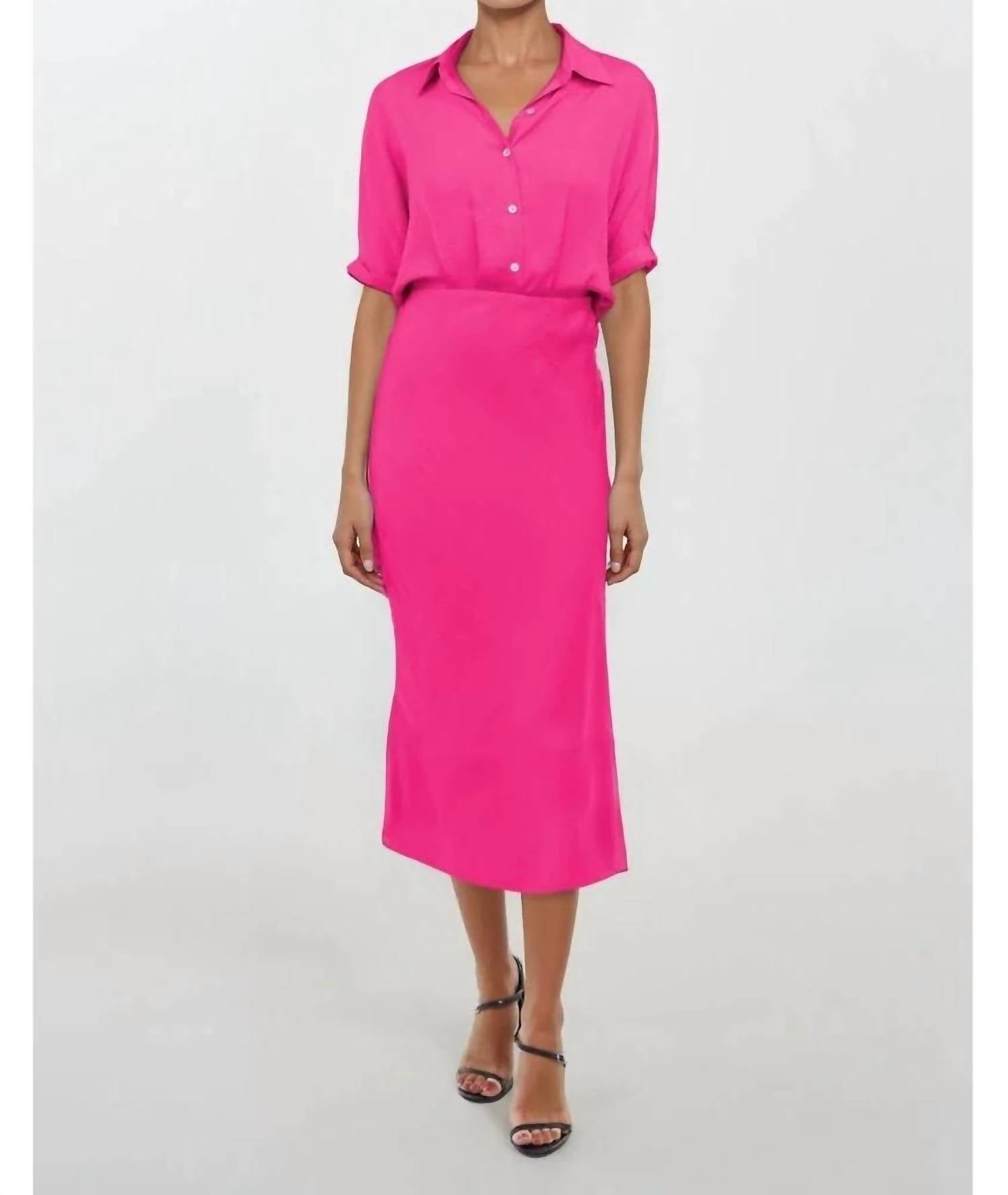Naked Zebra - Button Up Midi Shirt Dress