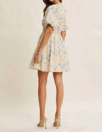 In February - Spring Airy Watercolor Mini Dress