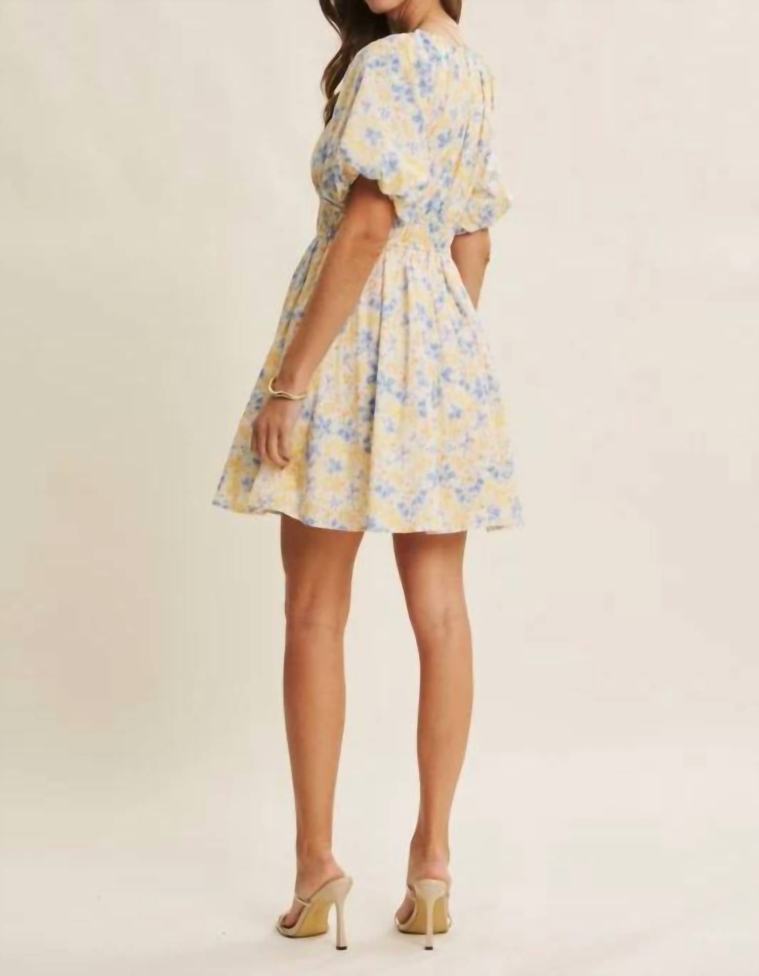 In February - Spring Airy Watercolor Mini Dress