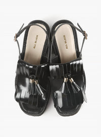 ALL BLACK Women's Kiltie Tassel Lugg Sandals in black - women's sandal - detail view