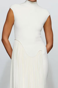 Et Ochs Francis Knit Combo Midi Dress in ivory in ivory - women's dress - view 4