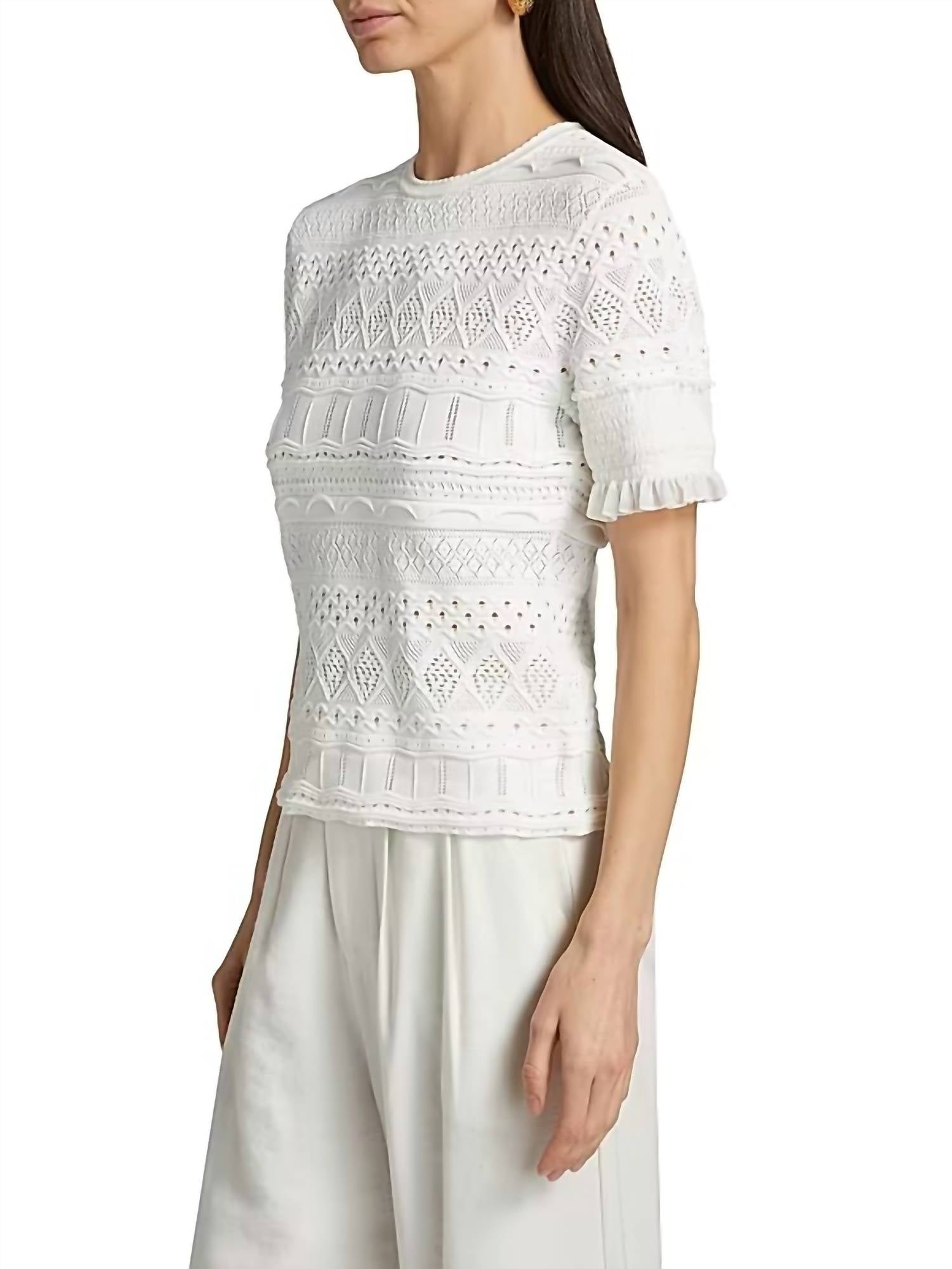 Milly - Smocked Pointelle Top