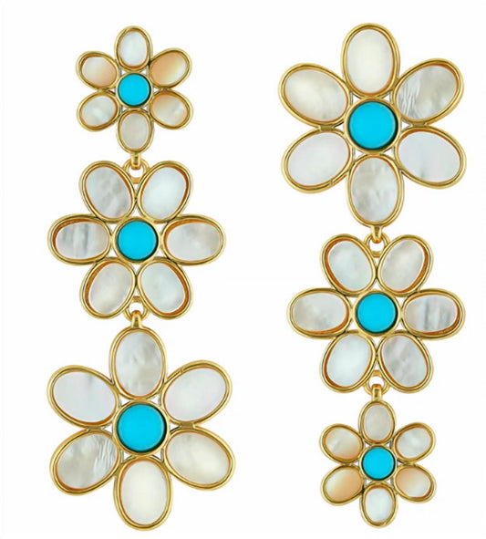 Asha - Daisy Triple Earrings