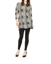 Papillon - Chevron Print Textured Oversize Tunic