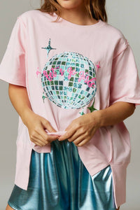 Fantastic Fawn - Let's Go Girls Disco Ball Sequin Tee