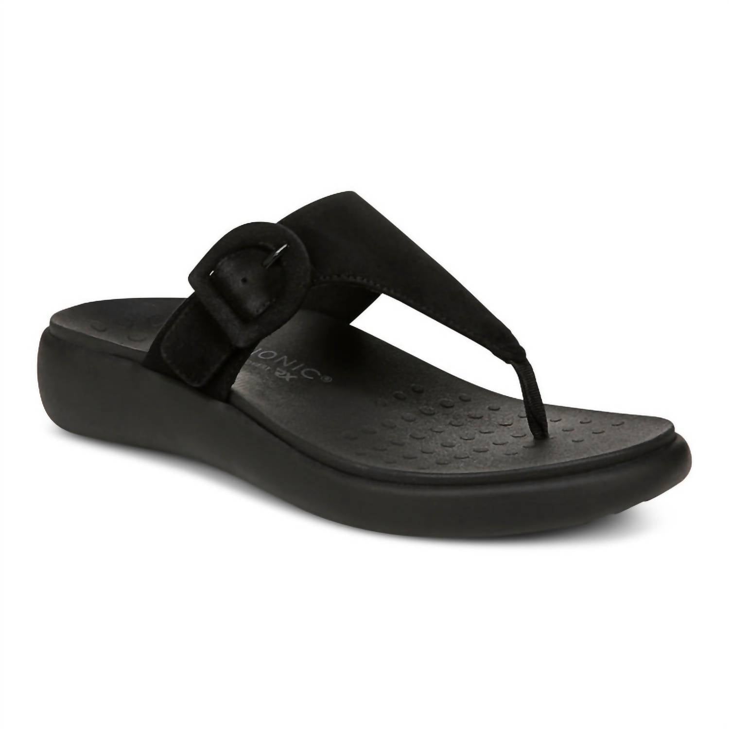 VIONIC Women's Activate Rx Sandals in black suede - women's sandal - detail view