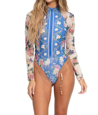 Agua Bendita - Monti Ivy Long Sleeve Zip One-piece Swimsuit