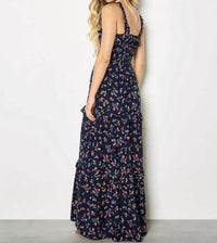 Apricot - Women's Ditsy Floral Smocked Maxi Dress
