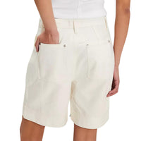Free People Women's We The Free Milo Carpenter Shorts in clean ivory - women's shorts - detail view