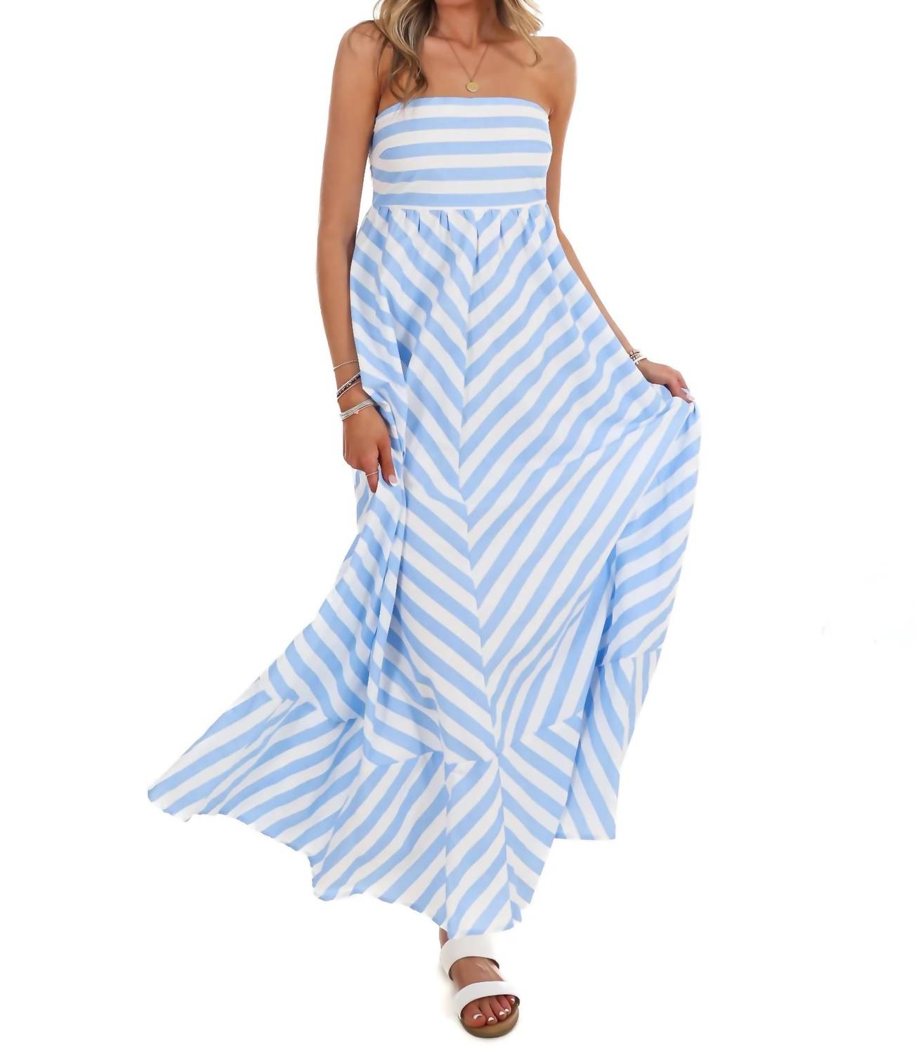 Pretty Follies - Salt Air Stripe Maxi Dress