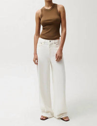 Pistola - Sydney High Rise Bowed Linen Wide Jean