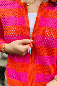 Zaket & Plover - Crochet Zip Stripe Sweater