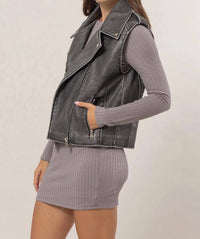 Hyfve - Washed Moto Vest