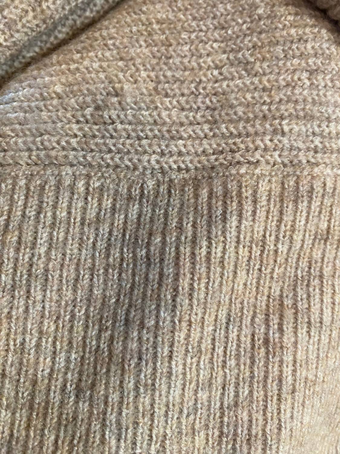 Charlie Paige Franki Super Soft Sweater Cardigan in grey brown - women's cardigan - detail view