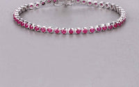 Diana M Jewels Women's Round Natural Mozambique Ruby Bracelet (3.13 Ct) - Signature Plus in 14k white gold - women's jewelry - detail view