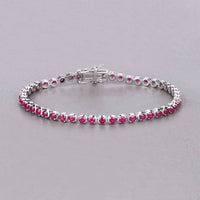 Diana M Jewels Women's Round Natural Mozambique Ruby Bracelet (3.13 Ct) - Signature Plus in 14k white gold - women's jewelry - alternate view