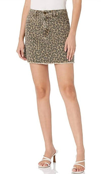 Stevie Leopard Denim Skirt